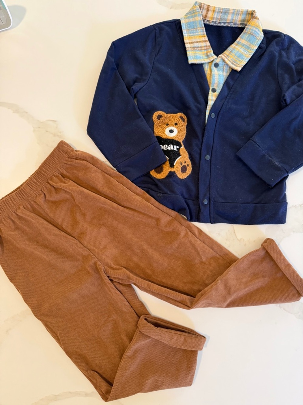 Kids Brown Corduroy Pants - Brown